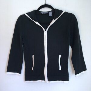 Black and White Active Hoodie Jacket